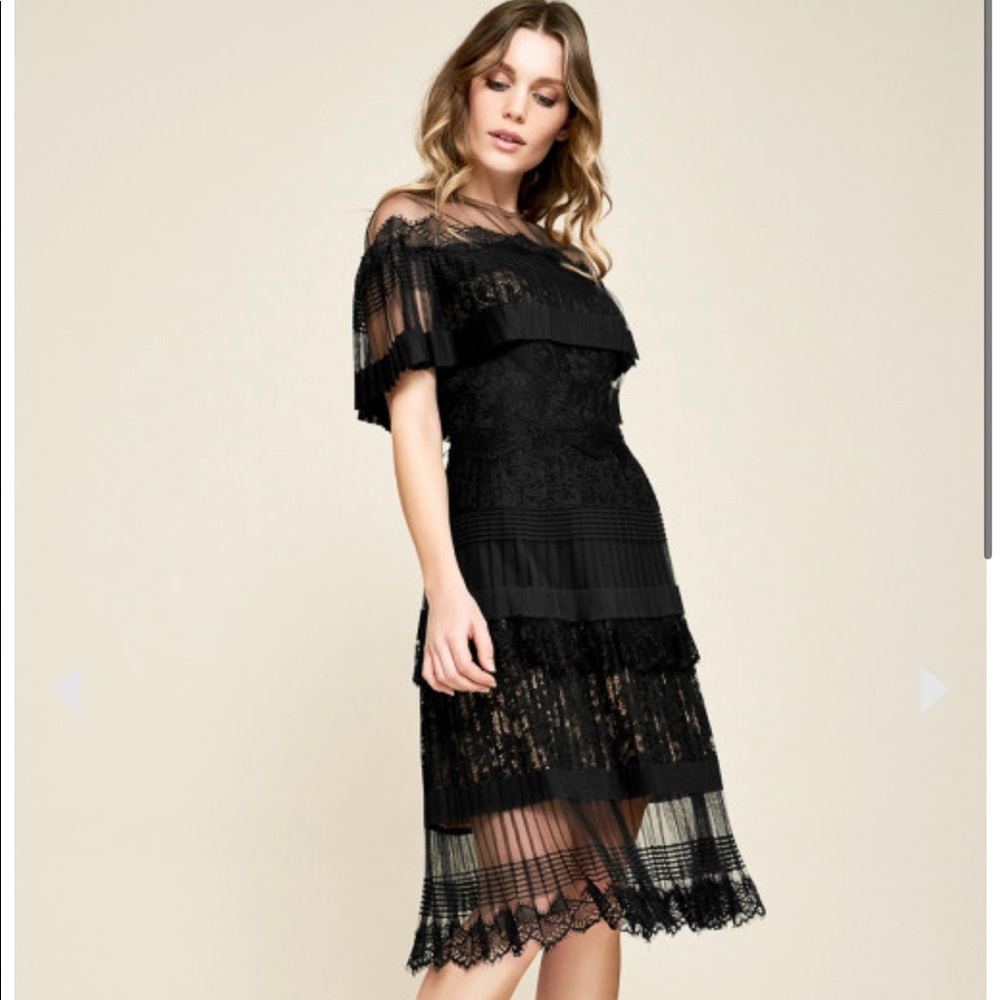 Tadashi Shimoji Tristan Pleated Lace dress